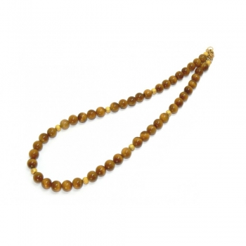 Tiger's Eye Necklace - Golden Tiger's Eye Round Beads